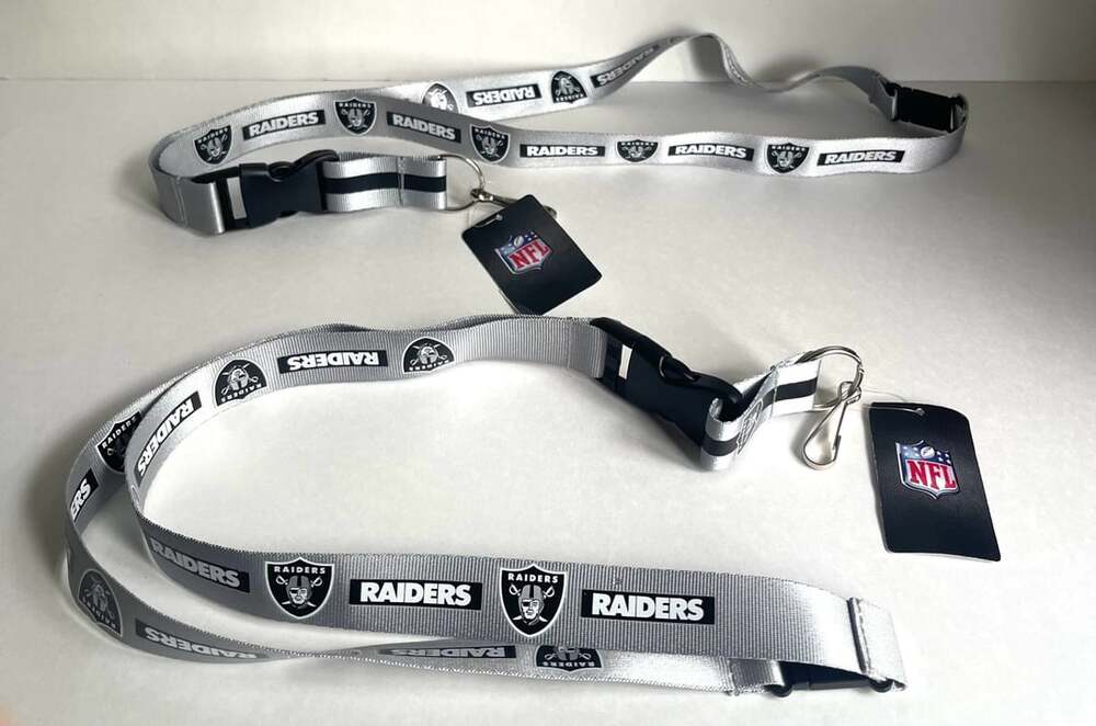 NFL Las Vegas Raiders Lanyard Keychain Gray 2-Pack New